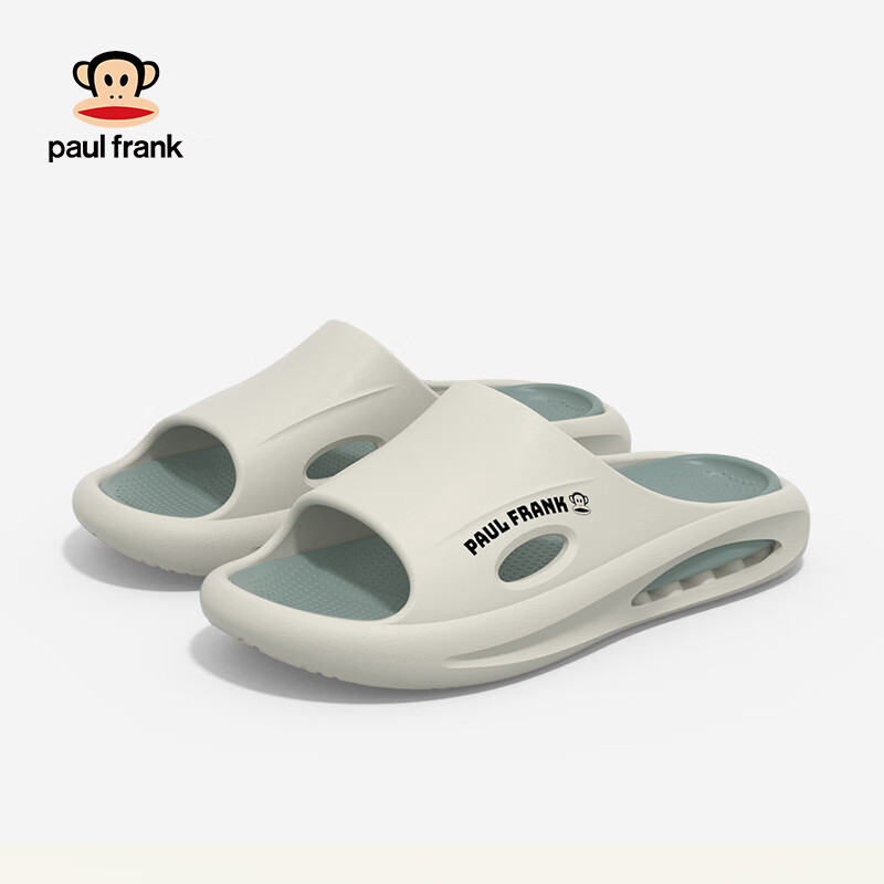 Paul Frank Slippers for Men, Outdoor Wear, Summer, Non-Slip, Squishy Feeling, EVA Casual Sandals, Home Shoes, Green, Size 42-43