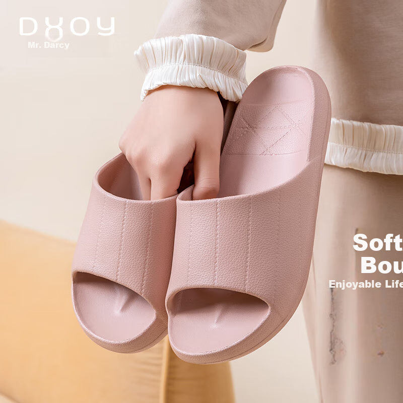 Daxi Mr. Shuxiang Women's Summer Home Indoor Thick-soled Soft Elastic Anti-skid Bathroom Couple Slippers Pink 39-40