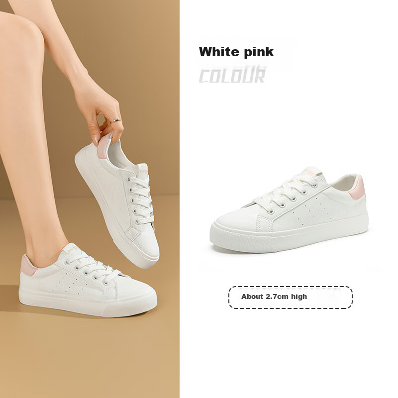 Da Dong Women's White Shoes 2025 Autumn New Fashion Casual Simple Flat Low Heel Strap Round Toe Q7711