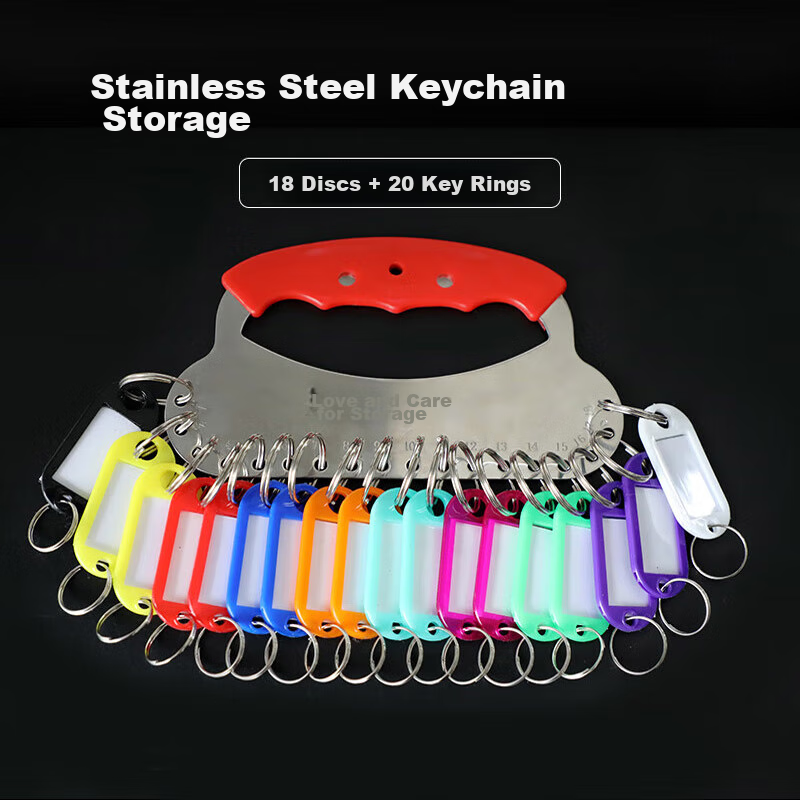 Deyin 18-Slot Key Ring, Metal Key Holder, 7423 Key Ring, Storage Tray, Markable Key Board, Classification Management Ring, Key Chain, Key Tray, 1 Piece