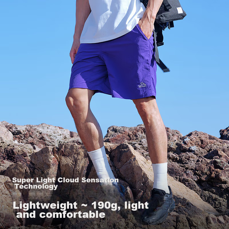 Pelliot [Mountain Series] Outdoor Quick-Dry Shorts, Casual Five-Point Pants for Men And Women, Sports 12421440, Black, Size S