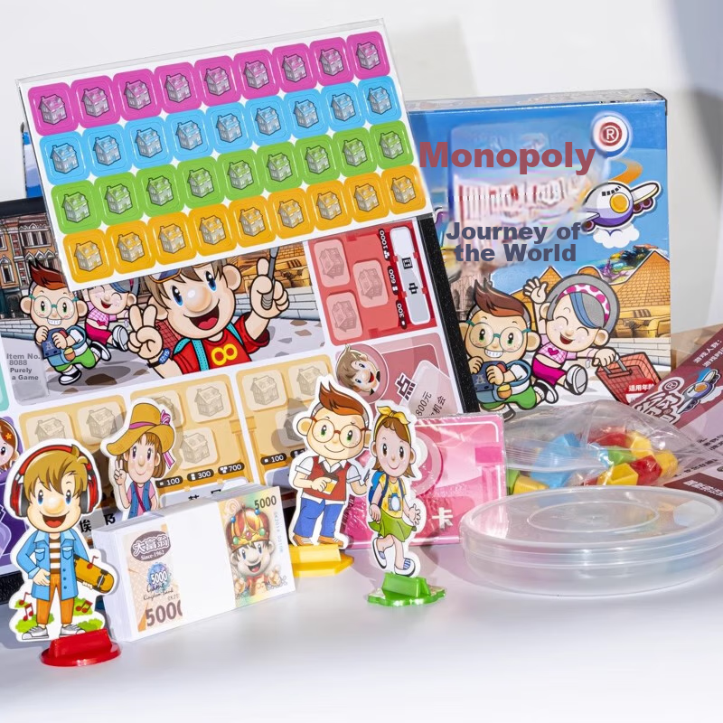 Monopoly World Tour Deluxe Edition Magnetic Monopoly Strong Player Board Game, Foldable Portable Chessboard, Children's Toy