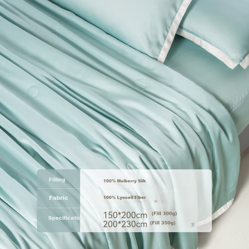SILKUEEN 100% Mulberry Silk Summer Comforter 100S Tencel Air Conditioning Quilt by Hailan 150*200cm