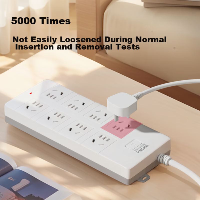 Deli New National Standard Safe Power Strip, Power Bar/Extension Cord/Power Board/Power Strip/Power Panel/Power Strip, Master Switch, 8 Combination Holes, 2 Meters, 18262-02