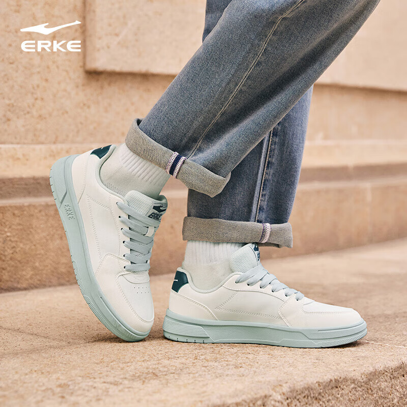 ERKE Men's Winter New Casual White Shoes Simple Patchwork Trendy Casual Skate Shoes | Tianhe