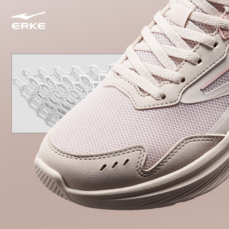ERKE Women's Sports Shoes Lightweight Soft Sole Shock Absorption Outdoor Anti-slip Running Shoes Lingyue 3 Fitness Commuting Shoes for Women