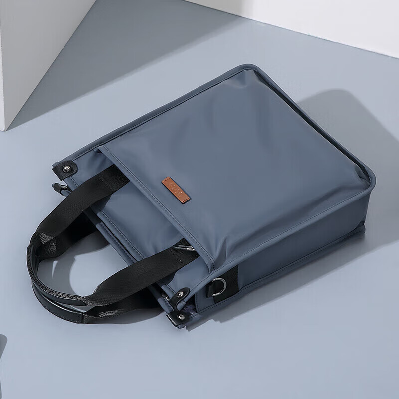 Golf Business Briefcase, Men's Handbag, Multi-Compartment Vertical Style, Shoulder Crossbody Bag, IPad Bag, Casual Men's Bag, Gray-Blue