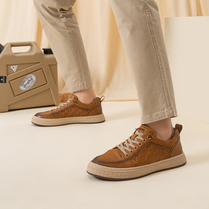 RED DRAGONFLY Casual Sneakers 2025 Spring Men's Thick-soled Outdoor Low-top Men's Shoes WLA25002 Yellow 42