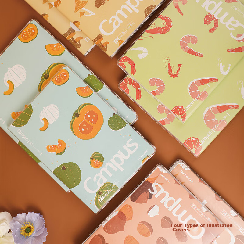 KOKUYO B5 Notebook, PVC Cover, Campus Style, 8mm Dotted Line, 80 Pages/1 Book, Material, Random Color, WCN-CNB1861