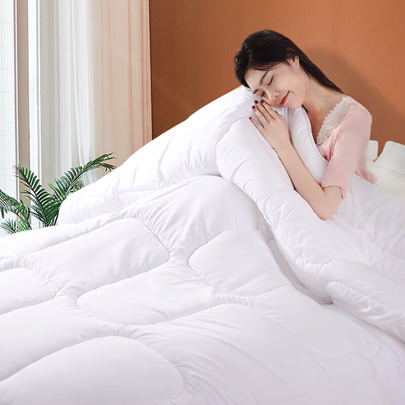 Fuanna Shunuan Fiber Comforter, Winter Duvet Insert, Double Size Thick Winter Quilt, Approximately 6.3 Jin, 203*229cm, White