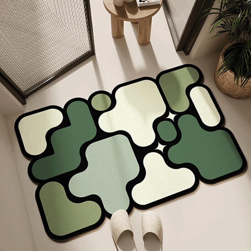 Fanyejia Diatomaceous Earth Bath Mat, Bathroom Absorbent, No-Rinse Mat, Toilet Entrance Non-Slip Quick-Drying Foot Mat, Bathroom Entrance Mat