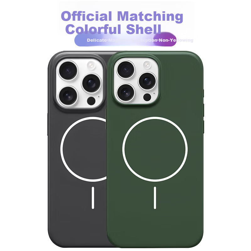 HotFire Apple 16 Pro Max Phone Case iPhone 16 Pro Max Protective Cover Magsafe Charging Magnetic Adsorption Case Ultra-thin Anti-drop Full Coverage Men and Women Simple Style - Blue-Green