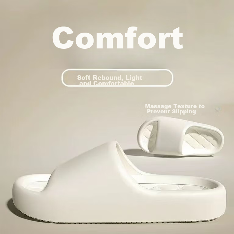 IQGD Slippers for Men And Women, Casual Simple Home And Outdoor Indoor Bathroom Shower 555 White 36-37