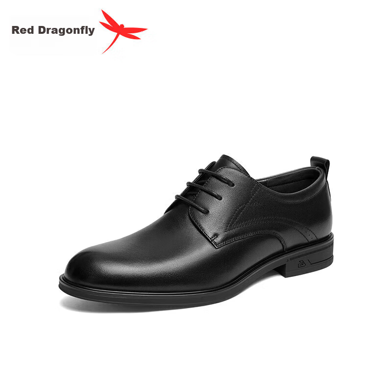 Hongqingting Men's Shoes, Spring And Autumn Business Commute Formal Leather Shoes, Men's Lace-Up Derby Shoes, Work Shoes, WTA34137, Black, Size 43