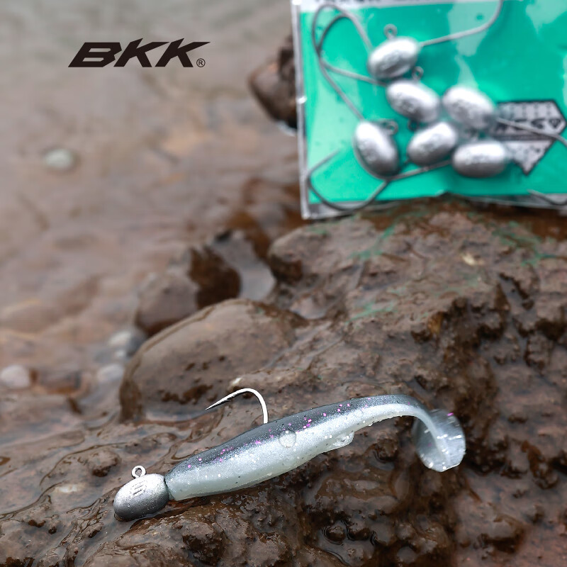BKK Micro Jig Double Back Stabbing Root Fishing Hook Small Hook Type Lead Head Hook Short Handle Wide Hook Gate Loach Green Slightly Black Pit Perch