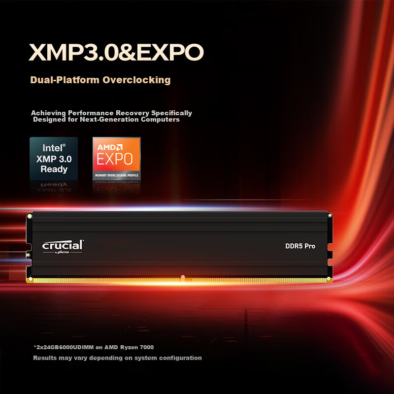 Crucial Ballistix Max 24GB DDR5 6000MHz Desktop Gaming Memory Module Pro Series by Micron (formerly known as Micron)