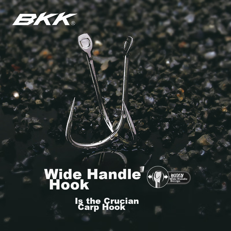 BKK Luan Guandong Second Generation Hook, Barbed Or Barbless, Wide Handle, Wide Hook, for Carp Fishing, Specialized Fish Hook for Bighead Carp And Silver Carp