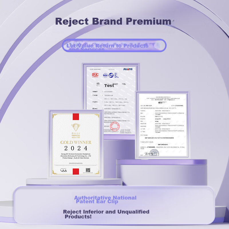 SANAG Saina S6S Pro Bone Conduction Bluetooth Headphones, Open-Concept Wireless Clip-On, Non-In, Hearing Protection, Sports Running, Call Noise Reduction Ear Clip Headphones