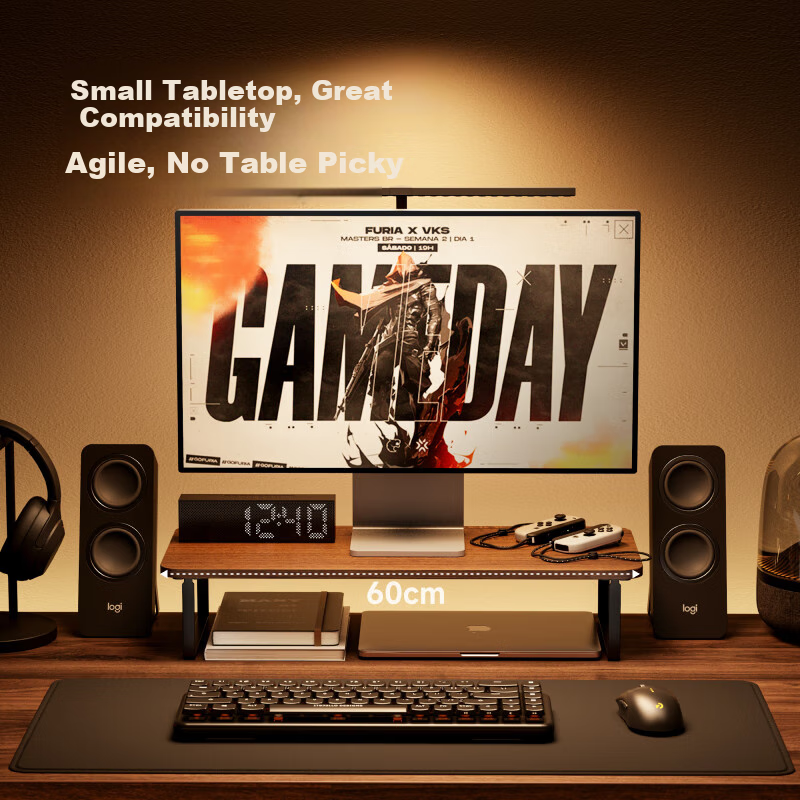 Brateck North Arc Monitor Stand Computer Stand Monitor Bracket Desktop Computer Desk Stand Laptop Stand Desktop Base G600XS Walnut Brown