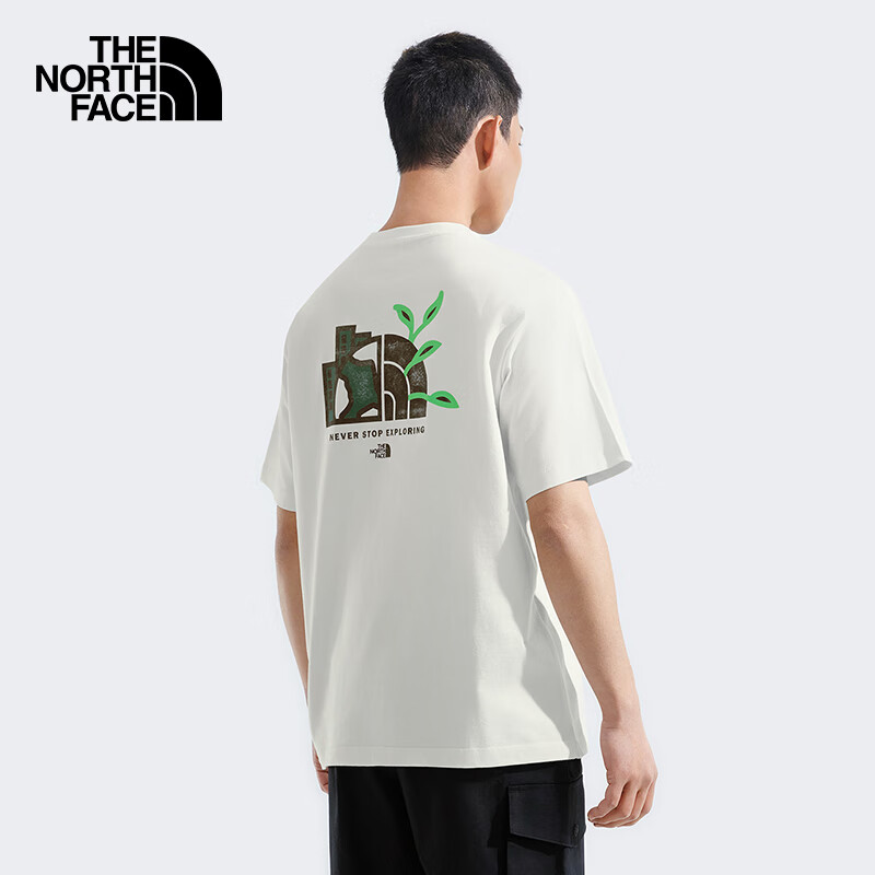 The North Face Short Sleeve T-shirt for Couples Outdoor Comfortable and Breathable 8DEU Ivory White / QLI M