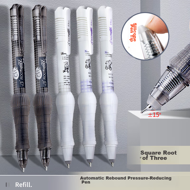Touch Fish Cube Root Negative Pen, Elastic Gel Pen, High-Tech Stress Relief, Exam Writing Pen, Signature Pen, Quick-Drying Water-Based CST Pen Tip, 0.5mm, Black M7, Single Pen