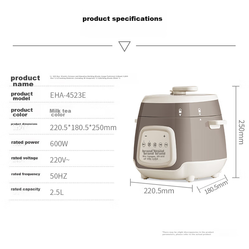 THERMOS [National Subsidy] Electric Pressure Cooker EHA-4523E Multifunctional Small Pressure Cooker for 1-2 People, Automatic Pressure Release, Smart Reservation, Mini Electric Pressure Cooker for Hom