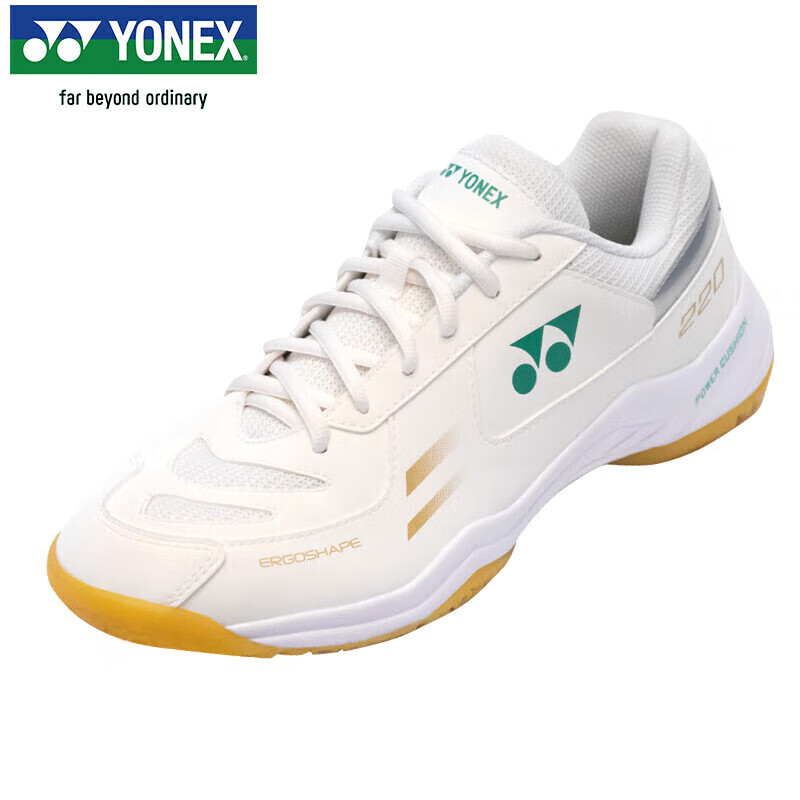 YONEX Badminton Shoes, Wear-Resistant, Shock-Absorbing, Non-Slip, Comfortable, for Competition And Training, SHB220CR, Off-White, Size 40
