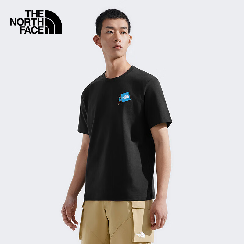 The North Face Men's Short Sleeve T-Shirt Outdoor Comfortable Breathable 8D7C Black/JK3 M