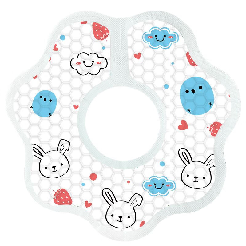 Ankexin Disposable Large Bibs for Babies [40 Pieces] Individually Packaged Baby Waterproof Bibs Rabbit Design