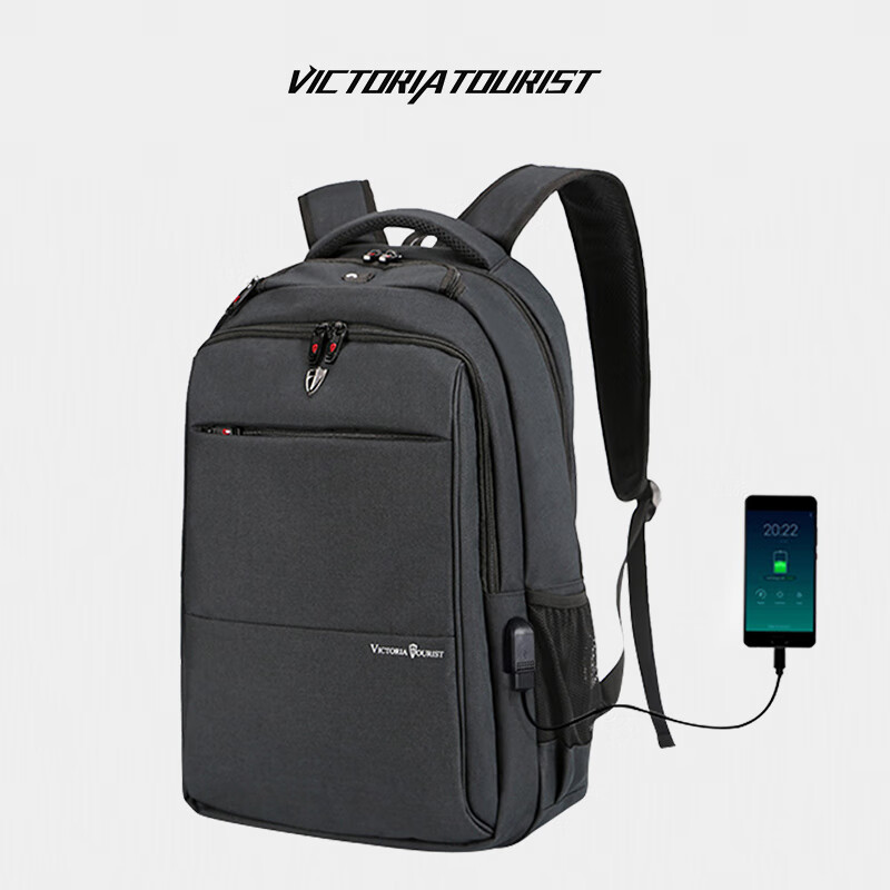 VICTORIATOURIST Backpack for Men, 17.3-Inch Gaming Laptop Bag, Large Capacity School Bag, Business Backpack, V906usb Black