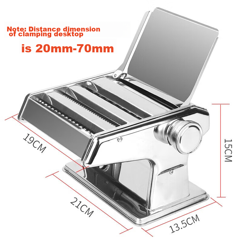 Baijie Stainless Steel Household Hand-Operated Noodle Maker, Dumpling Maker, Manual Three-Blade Noodle Press