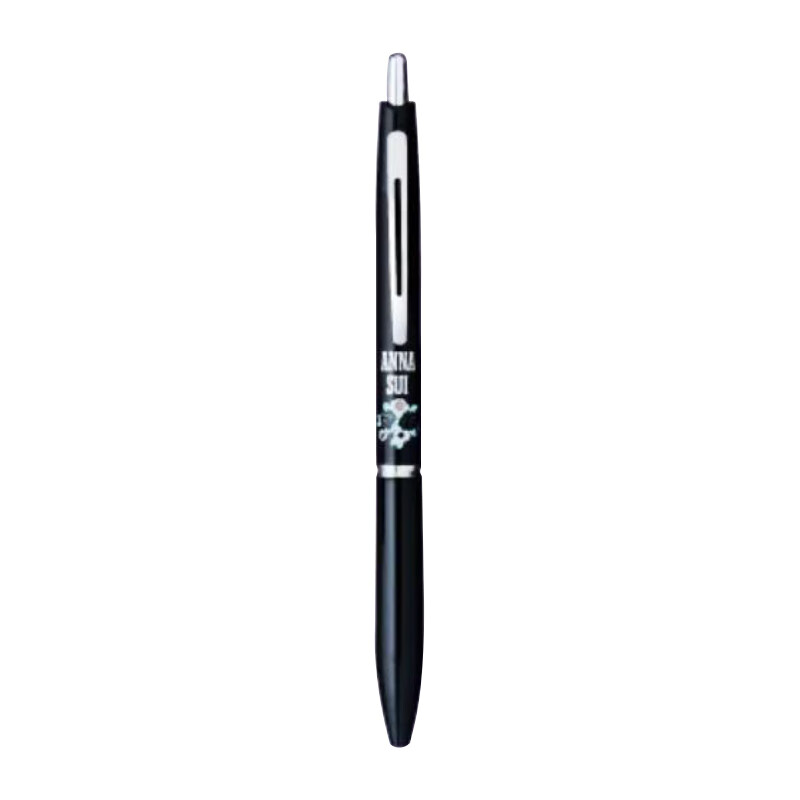 PILOT Acro Gliding Ballpoint Pen for Students, Office, and Exams from ANNA SUI Silver Line 0.5 Black Barrel with Flower Design