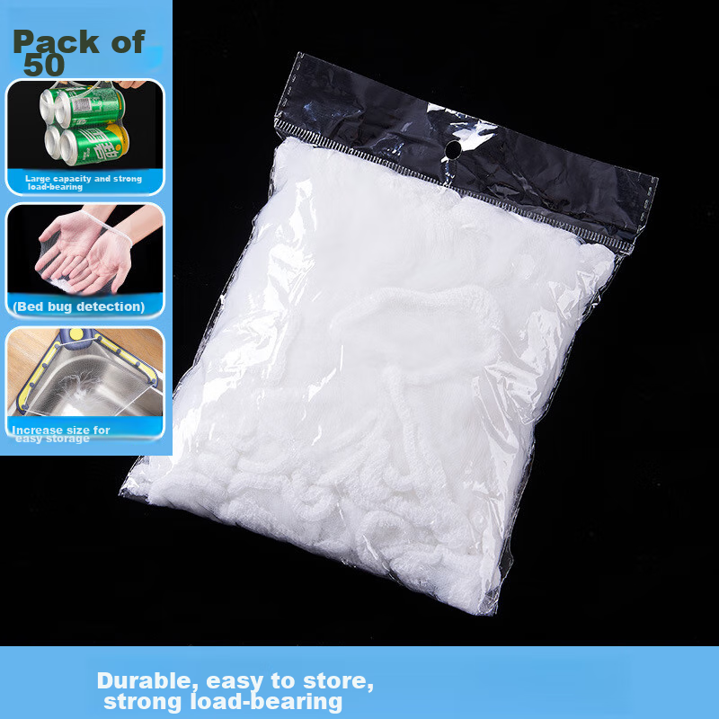 Baijie Sink Strainer, Kitchen Sink Drainer Basket, Drainer Bag, Drainer Rack, Sink Filter Rack with 50 Strainers