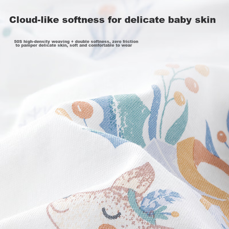 Beipesi Baby Romper, Newborn Spring And Summer, Seamless Cotton, Adorable Outdoor Onesie, Crawling Suit, Deer Pattern, 90cm