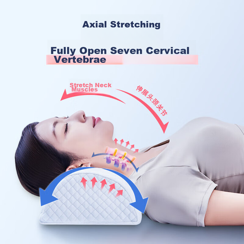 Aeromax Cervical Pillow, Neck Support Pillow, Cervical-Specific Sleeping Memory Foam, Multifunctional Semi-Circular Adult Cervical Spondylosis Traction Pillow
