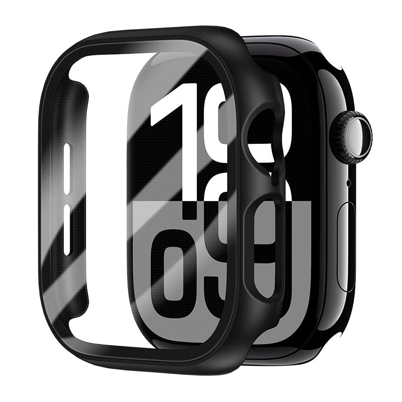 BHO Apple Watch Protective Case with Tempered Glass Screen Protector for Apple Watch S10/S9, Full Coverage Case for iWatch S8/7/6/SE, Integrated Touch-Sensitive Watch Case