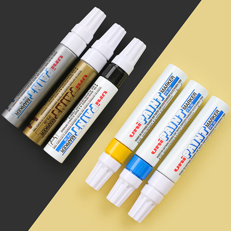 Mitsubishi (Uni) Paint Marker PX-30 Broad Tip Marker Non-fading Oil-based Pen (Suitable for Car Touch-up) 4.0-8.5mm Blue Single Pack