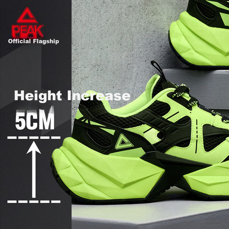 PEAK TAIJI Diamond Men's Casual Shoes New All-Match Retro Dad Shoes Thick-Soled Height-Increasing Sports Shoes DE520077