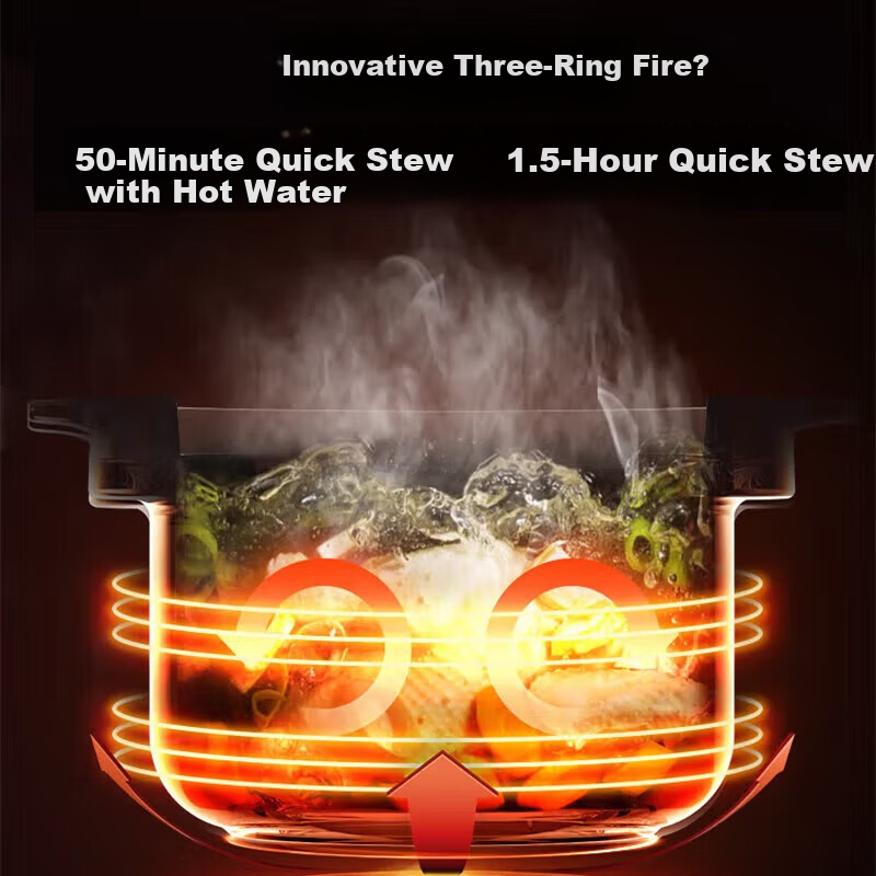 Midea 5.5L Electric Stew Pot Household Vertical Heating Soup Pot Large Capacity Slow Cooker Intelligent Appointment Timing Low Fire Slow Stew Original Flavor Multi-function Electric Stew Cup DGC5506