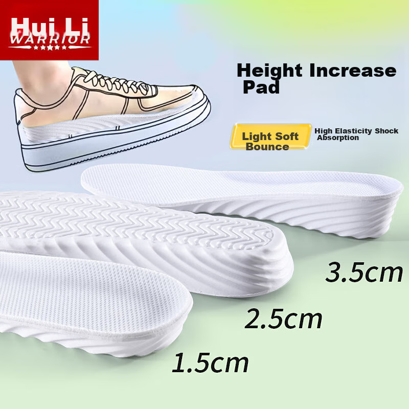 Warrior Height-Increasing Insoles for Men, Invisible Height-Increasing Sports Insoles for Women 5072 3.5CM [White] - 41-42