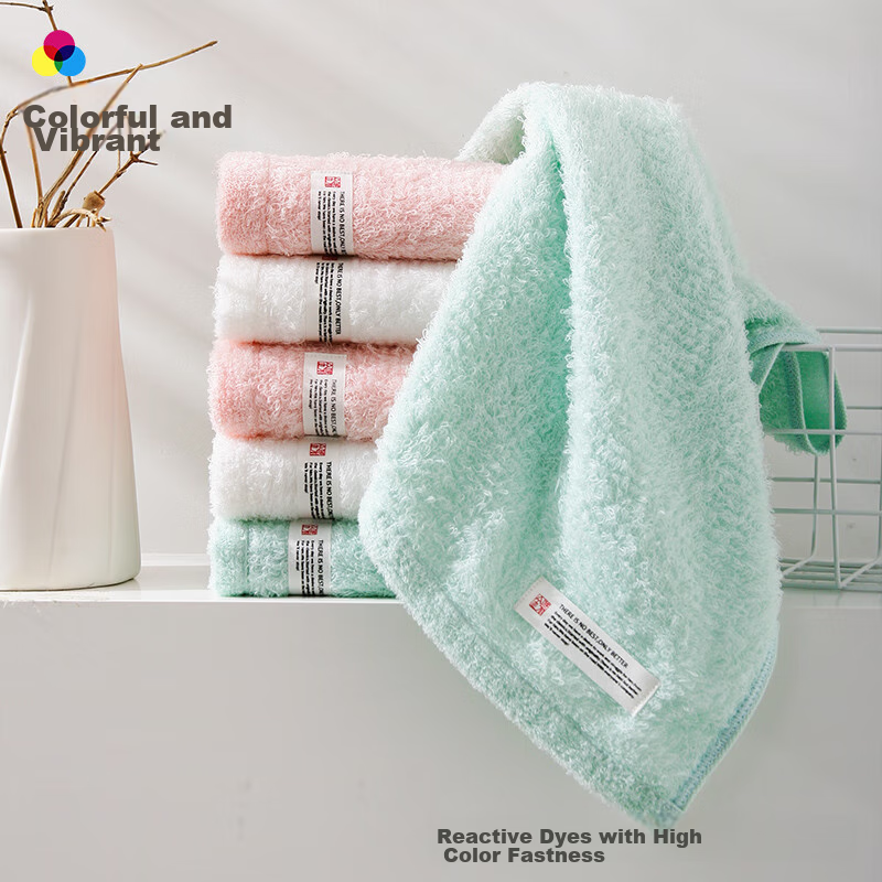 Jinhao Towels, 100% Pure Cotton Face Towels, 60s High-Count Combed Cotton, Grade A Towels, 3 Pieces