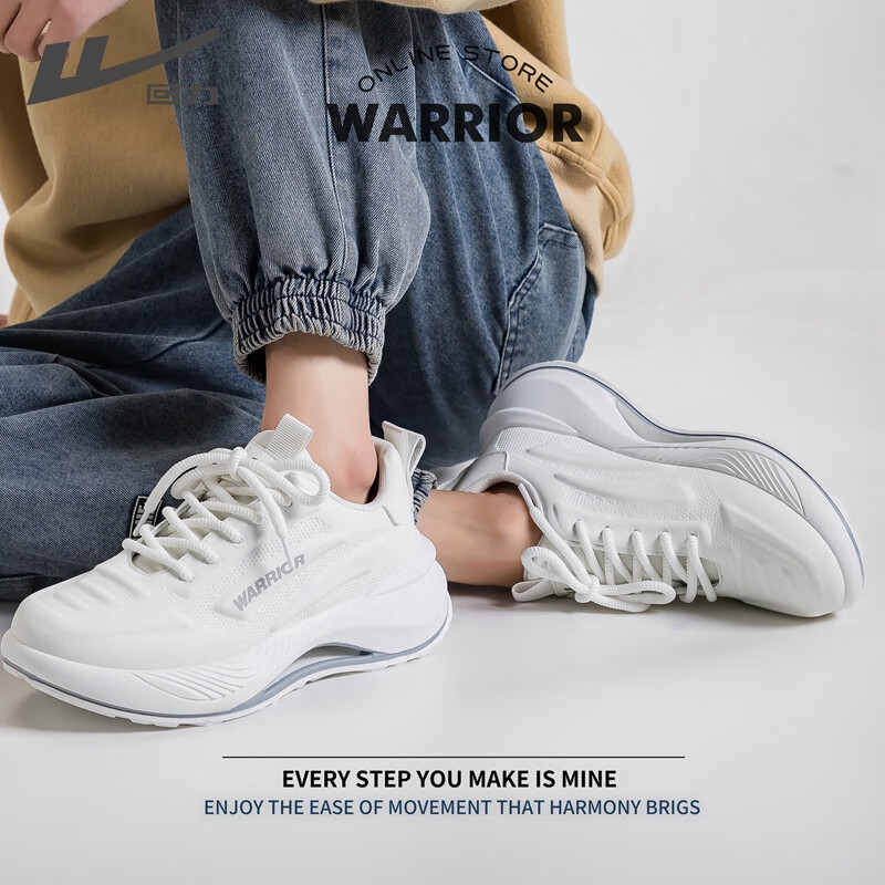 Warrior Official Men's Spring/Summer Casual Running Shoes Comfortable Dad Shoes Men's Sports Shoes Men White Gray Size 40