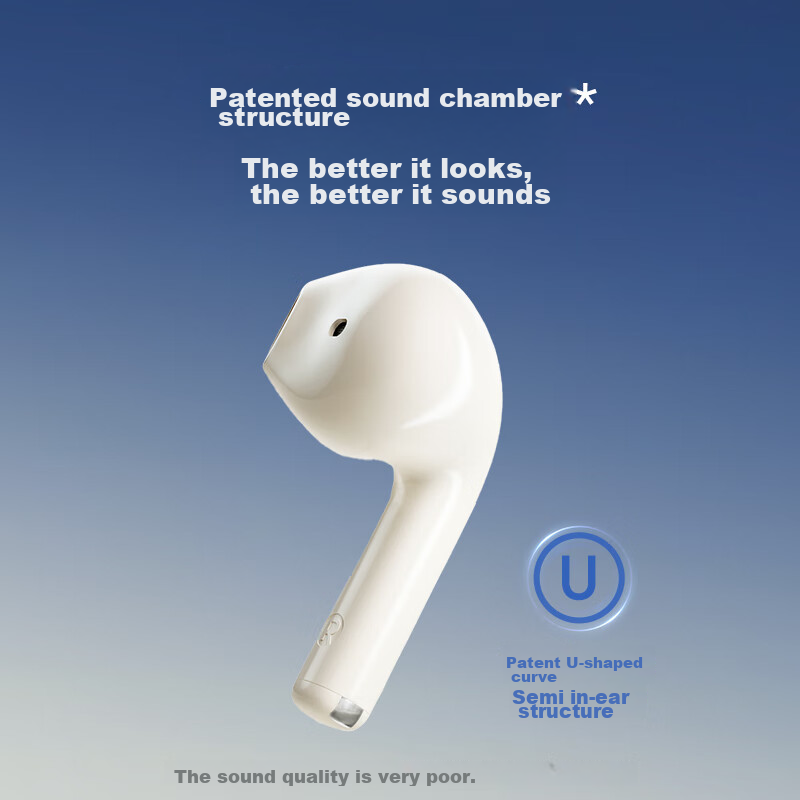 Edifier Zero Air True Wireless Bluetooth Earbuds, Semi In-Ear Headphones, Wireless Earphones, Bluetooth 5.3, Compatible with Apple, Huawei, Xiaomi, Moonlight White, New Year Gift