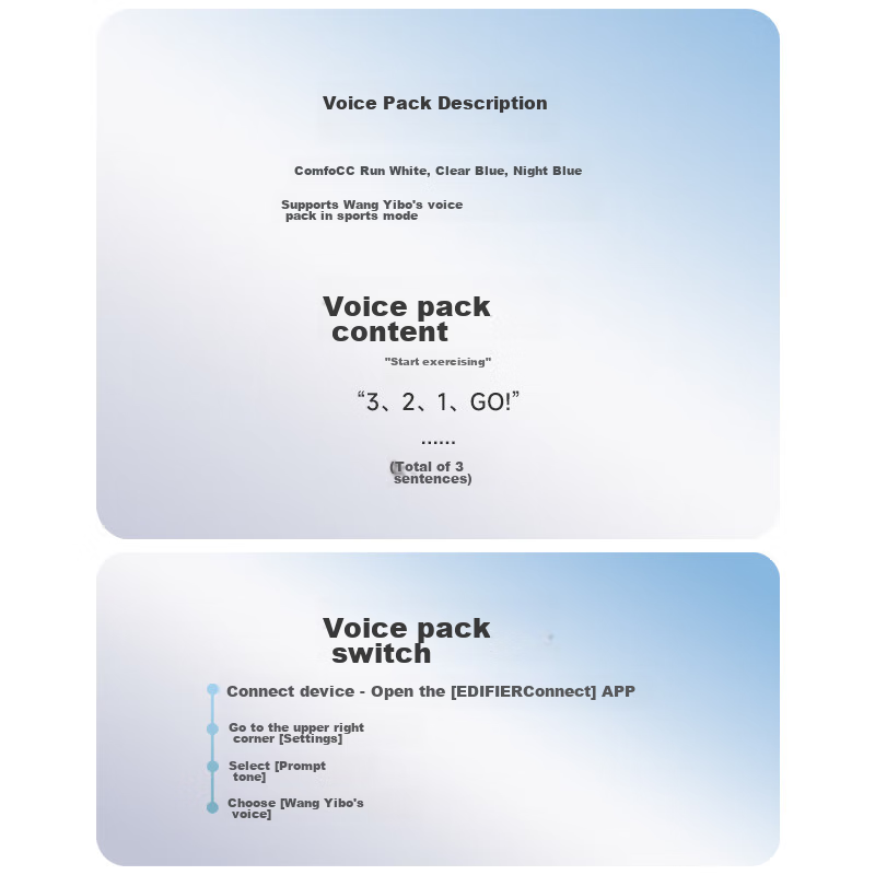 EDIFIER [Supports Wang Yibo Voice Pack] Comfo CC Open True Wireless Bluetooth Earbuds, Sports Running Earphones, Ear-Hook Bluetooth Earphones, Sky Blue, New Year Gift