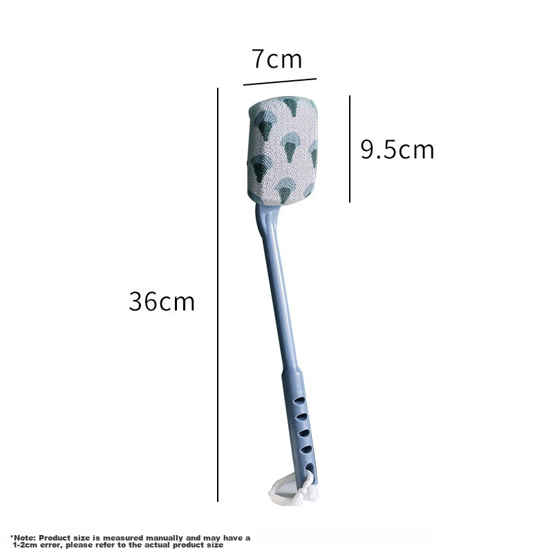 Jiebishi Bath Scrubber, Shower Brush, Back Scrubber, Long Handle, Powerful Exfoliating, Self-Exfoliating, Bath Towel, Back Scrubber for Women