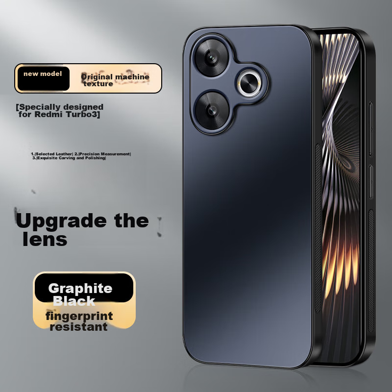 Shangsu Compatible with Redmi Turbo 3 Phone Case, Xiaomi Turbo 3 Protective Cover, AG Frosted Lens Integrated Design, Shockproof, Redmi Simple Business Style for Women And Men, Outer Shell, Graphite B