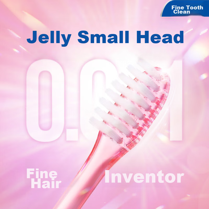 Lion Fine Bristle Crystal Soft Toothbrush with Shiny Handle, Compact Brush Head, Gentle Gum Care, Oral Protection, 4-Pack