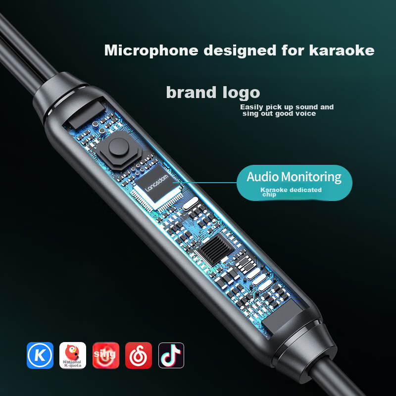 Lansidun Computer Headset Wired Dual Plug Dual Jack with Microphone, Laptop Desktop Gaming Karaoke Live Streaming Voice Two-In V6 Dual Plug-2M White