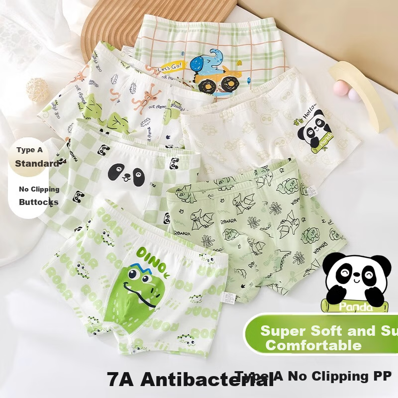 Catman Boys' Cotton Boxer Briefs 100% Cotton No PP Clipping Big Boys Underwear Baby Bottoms