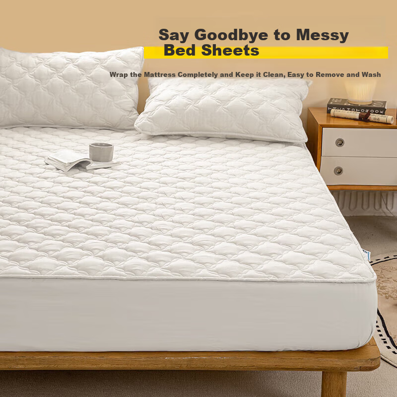 MUJI Class A All Cotton Waterproof Fitted Sheet Single Piece 1.8x2m Bed Cover Mattress Protector Full Wrap Thickened Fitted Sheet